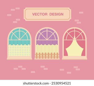 window brick heart pink cute design frame art banner abstract color gift lovely love present decoration vector beautiful 