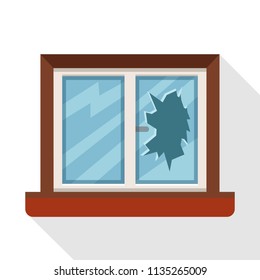 window broken, isolated on white background 