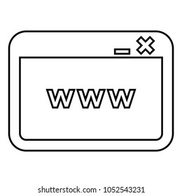Window browser internet or web page icon black color