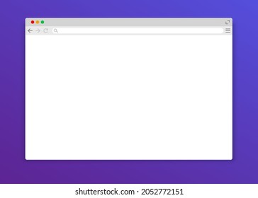 Window browser mockup. Website computer desktop device screen, empty network page. Vector illustration
