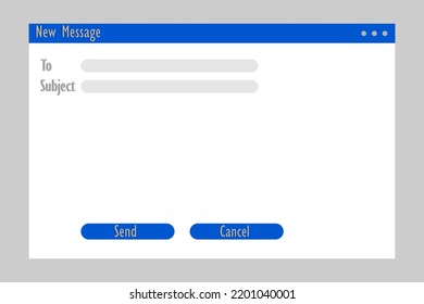 window browser new message. Email icon. White text box. Vector illustration. Stock image. 