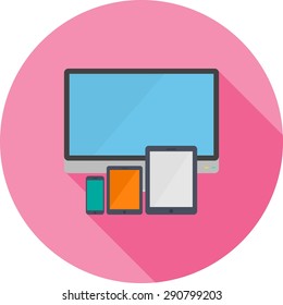 Window, browser, responsive, gadget icon vector image. Can also be used for seo, digital marketing, technology. Suitable for use on web apps, mobile apps and print media.