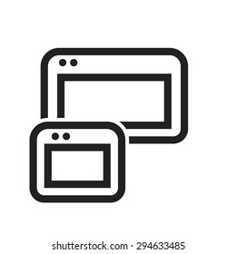 Window, browser, responsive, gadget icon vector image. Can also be used for SEO, digital marketing, technology. Suitable for web apps, mobile apps and print media.
