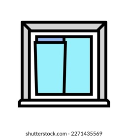 Fensteraufbau Struktur Farbe Symbol Vektorgrafik. Zeichen für Fensterbau. einzelne Symbolillustration