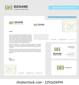 Window Business Letterhead, Envelope and visiting Card Design vector template