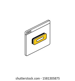 Window button. Vector line, 3d stroke isometric, color web icon, new flat style. Creative illustration design, abstract idea for infographics.