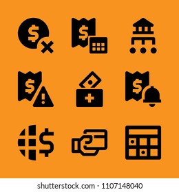 window, calculation, cash and payment icon set. Vector illustration for web and design.