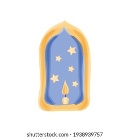 window candle stars drawing style