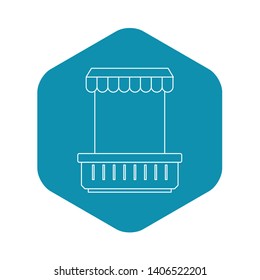 Window with canopy and window and flowerbox icon. Outline illustration of window with canopy and flowerbox vector icon for web