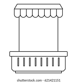 Window with canopy and window and flowerbox icon. Outline illustration of window with canopy and flowerbox vector icon for web