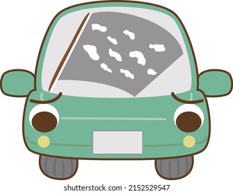 The window of the car where the wiper rubber has deteriorated and is left behind after wiping