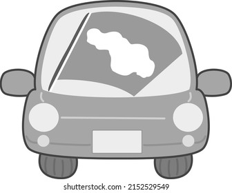 The window of the car where the wiper rubber has deteriorated and is left behind after wiping