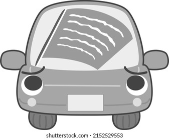 The window of the car where the wiper rubber has deteriorated and is left behind after wiping