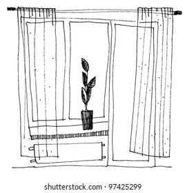 window - cartoon