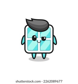 window cartoon with an arrogant expression , cute style design for t shirt, sticker, logo element