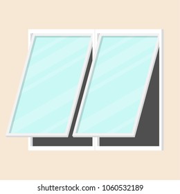 Window cartoon vector. free space for text. wallpaper. background.