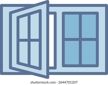 Window Case Filled Blue Tone Icon