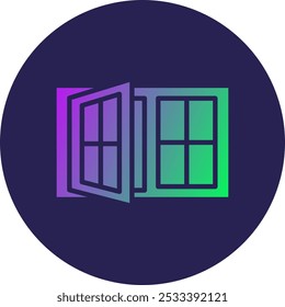 Ícone de gradiente do círculo do glifo da janela