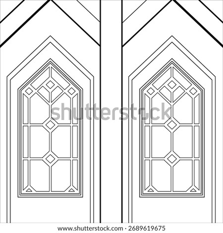 Window castle vintage illustration vector
