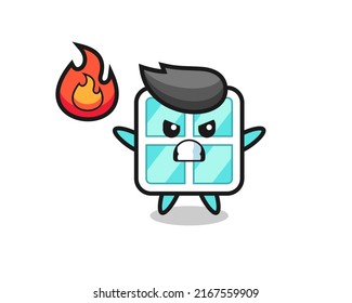 window character cartoon with angry gesture , cute style design for t shirt, sticker, logo element