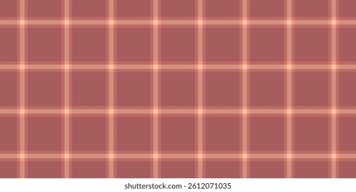 Window check tartan textile, genuine fabric background texture. Image pattern seamless plaid vector in red and orange colors palette.