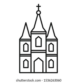 Window church icon. Outline window church vector icon for web design isolated on white background