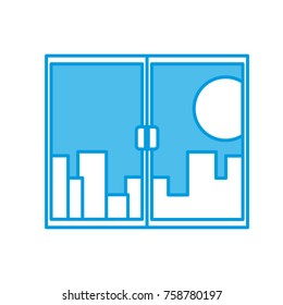 Window with cityscape icon vector illustration graphic design