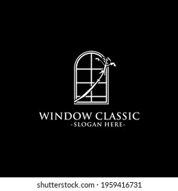 window classic logo design illustration