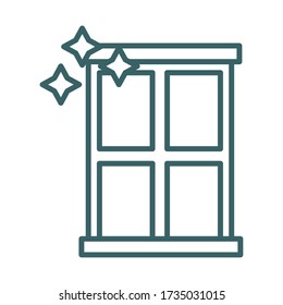 window clean line style icon vector illustration design