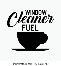 Limpieza divertida del café del limpiador de ventanas