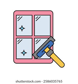 window cleaner icon with white background vector stock illustration