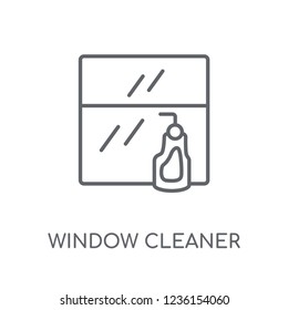 Window cleaner linear icon. Modern outline Window cleaner logo concept on white background from cleaning collection. Suitable for use on web apps, mobile apps and print media.