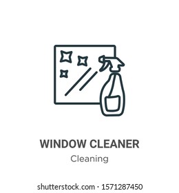 Window cleaner outline vector icon. Thin line black window cleaner icon, flat vector simple element illustration from editable cleaning concept isolated on white background