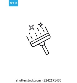 Icono de la línea de la herramienta Limpiador de ventanas Icono de la ilustración del vector