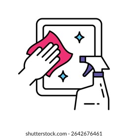 Window Cleaner Vector Filled outline illustration style icon. EPS 10 file 