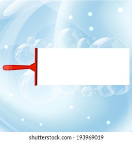 Window cleaning background with bubbles