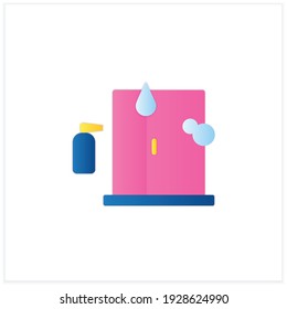 Window cleaning flat icon. Housekeeping chore, domestic hygiene. Professional cleaning service. Cleaning concept. 3d vector illustration