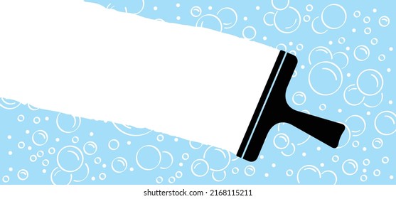 window cleaning glass service, cleaning and maintenance. Windows cleanings tool line icon or logo. Cartoon washes, hygiene vector. Washing glass with a squeegee icon or symbol. Clean or cleanup tools.