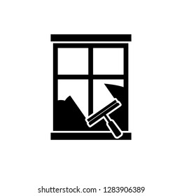 Window cleaning icon. Clipart image isolated on white background