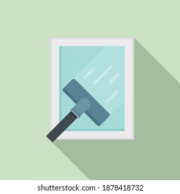 Window cleaning icon. Flat illustration of window cleaning vector icon for web design