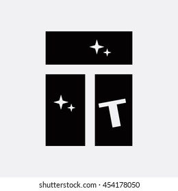 Window cleaning icon illustration isolated vector sign symbol