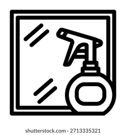 Ilustração transparente de estilo de linha de ícone de limpeza de janela
