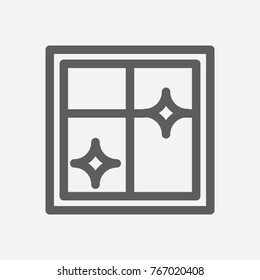 Window cleaning icon line symbol. Isolated vector illustration of clean window sign window cleaning icon concept for your web site mobile app logo UI design.