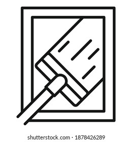 Window cleaning icon. Outline window cleaning vector icon for web design isolated on white background