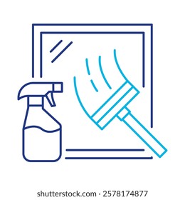 Window Cleaning icon – Representing Clean Windows for Clear Views, home maintenance, visibility, glass cleaning. Vector illustration.