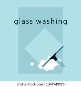 Window cleaning icon. Cleaning service concept. Vector illustration in flat style.