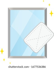 Window cleaning isolated vector illustration