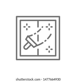 Window cleaning line icon. Isolated on white background