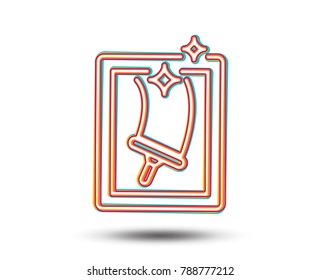 Window cleaning line icon. Washing service symbol. Housekeeping equipment sign. Colourful graphic design. Vector