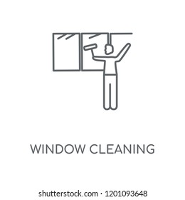 Window Cleaning linear icon. Window Cleaning concept stroke symbol design. Thin graphic elements vector illustration, outline pattern on a white background, eps 10.